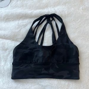 black camo lululemon sports bra size 4!
